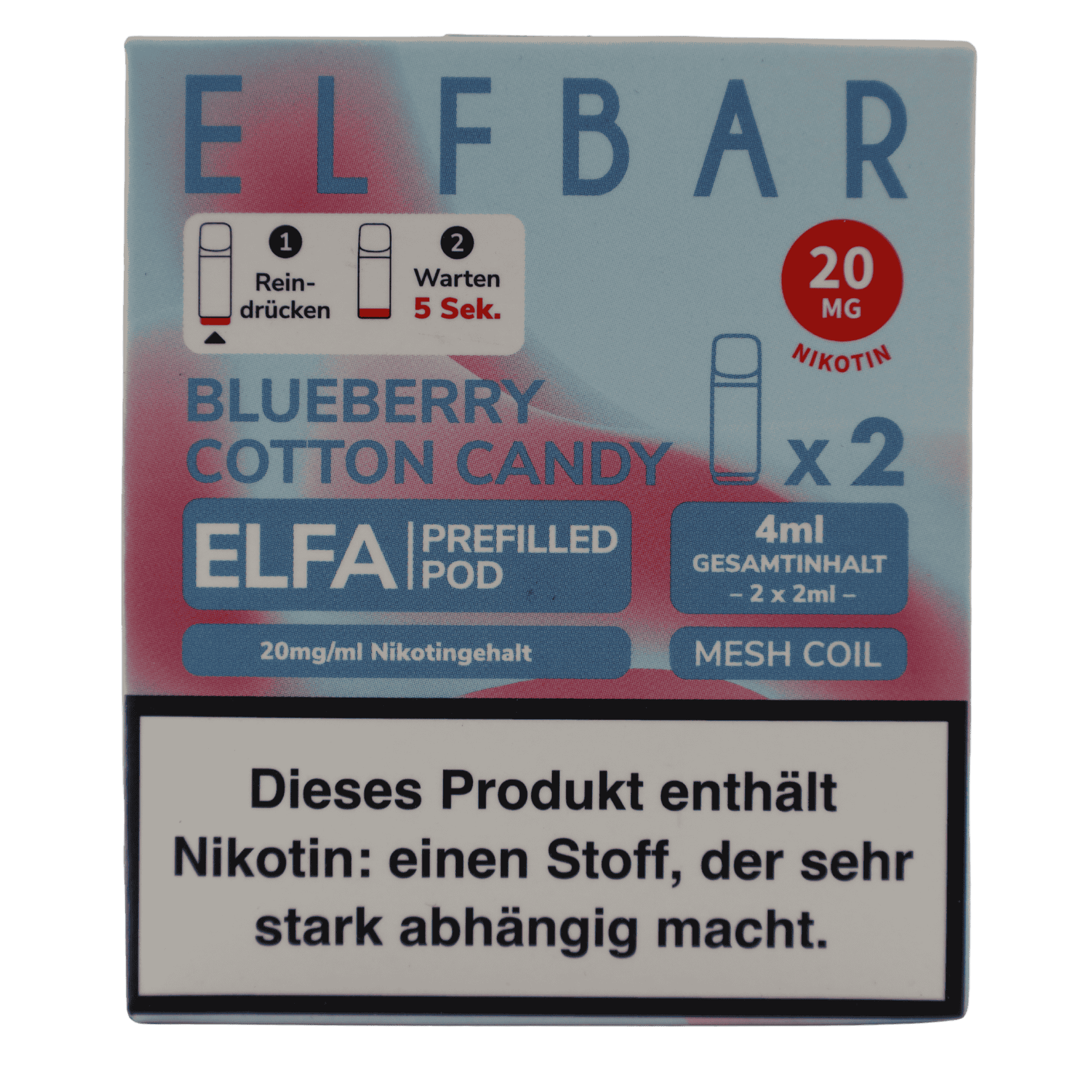 Elfbar - Elfa Pod - Blueberry Cotton Candy (2 Stück)